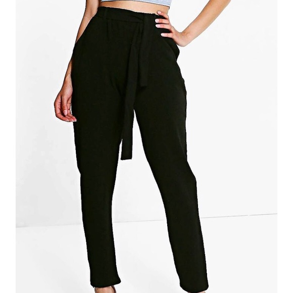 tapered tie waist trousers